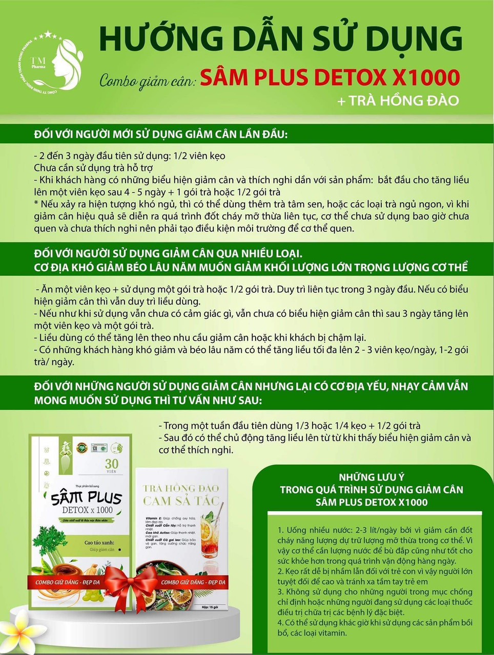 Hướng Dẫn Cách Dùng Sâm Plus Detox X1000