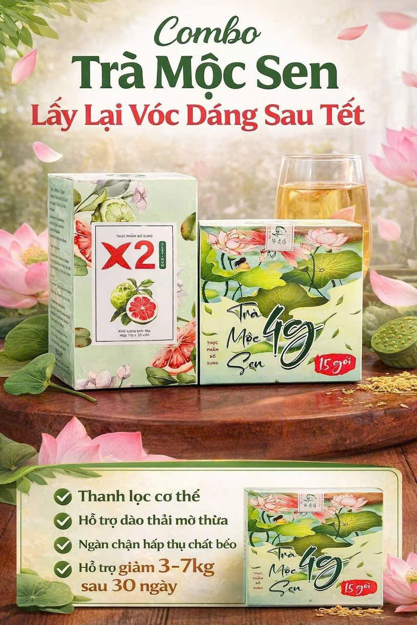 2 Combo Trà Mộc Sen 4G và X2 Platinum